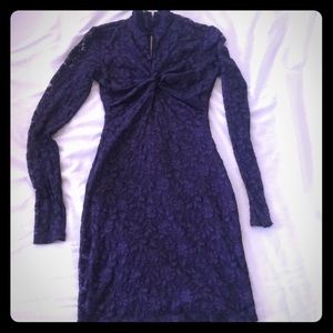 MODA Deep Violet Lace long sleeve dress XS